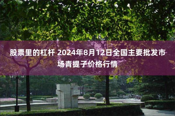 股票里的杠杆 2024年8月12日全国主要批发市场青提子价格行情