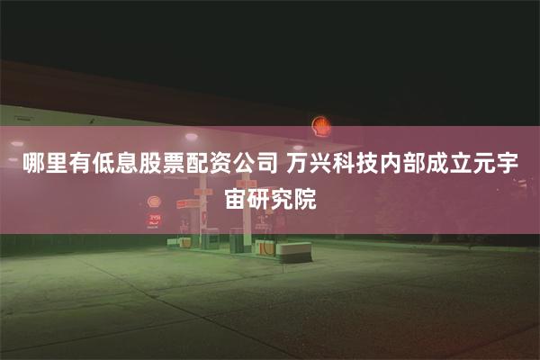 哪里有低息股票配资公司 万兴科技内部成立元宇宙研究院