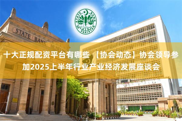 十大正规配资平台有哪些 【协会动态】协会领导参加2025上半年行业产业经济发展座